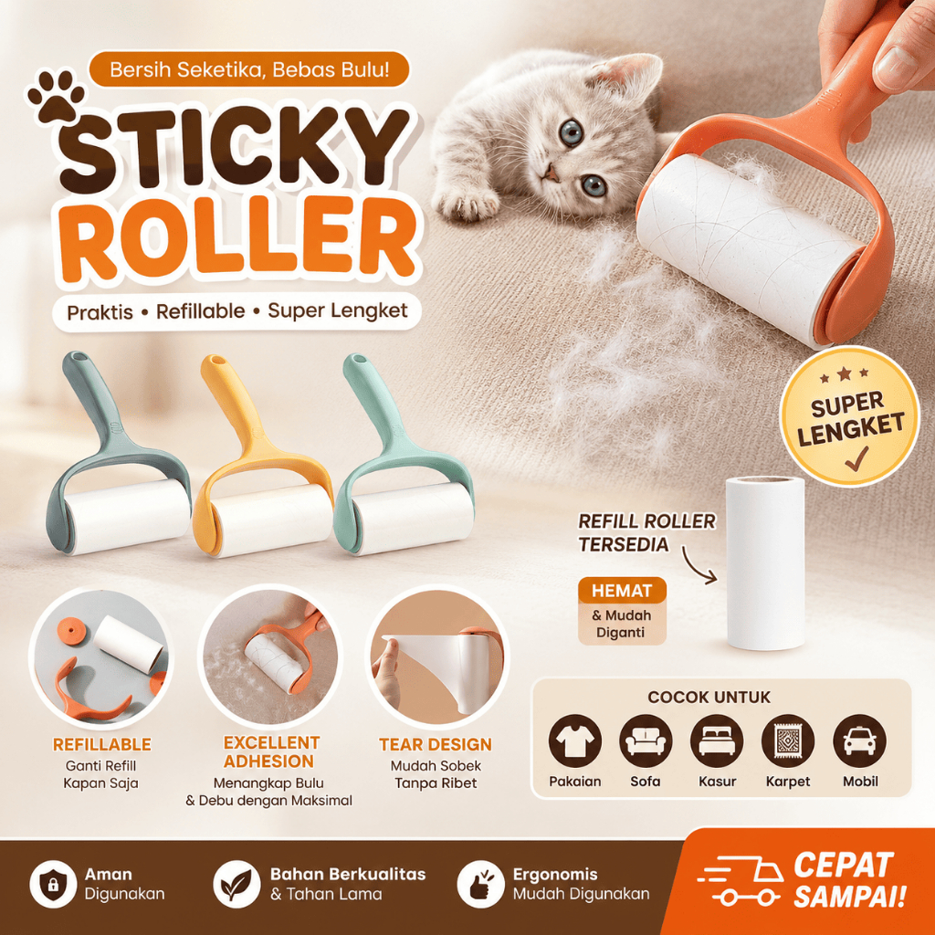 Pet Hair Remover Roller Refill Sticky Roll Refill Sticker Dust Remover Pet Hair Remover