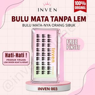 (LANGSUNG TEMPEL) INVEN 003 Bulu Mata Palsu TANPA LEM Premium Eyelash Extension Doll Eye Look kode : 003 FREE PINSET / Tweezer hasil natural bulumata extensions bulu mata extensions bulu mata H003