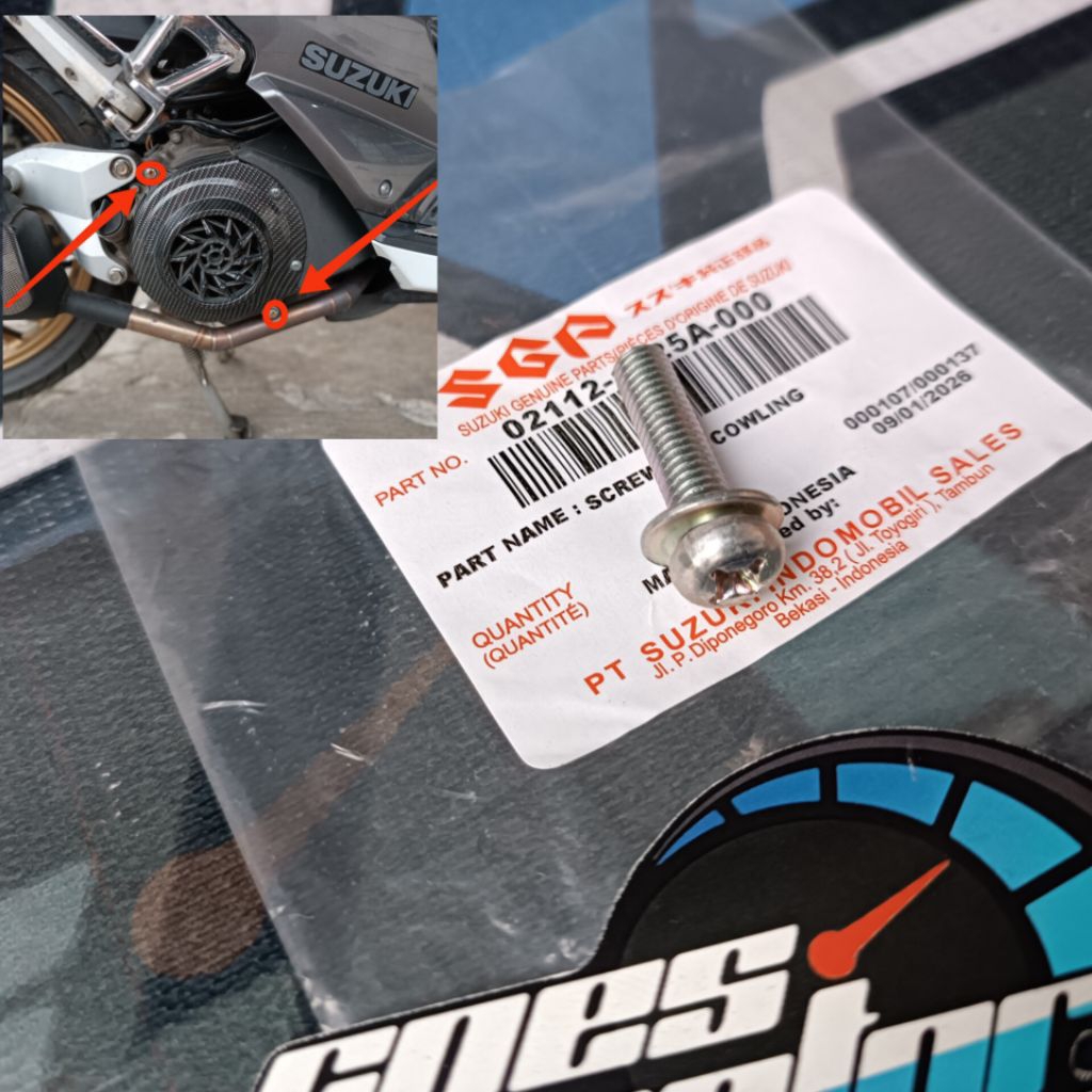 ฝาครอบพัดลม BOLT (1PC) SKYWAVE / SPIN / SKYDRIVE / HAYATE CODE O2112-1625A ORIGINAL SGP