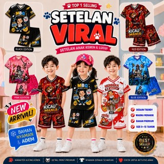 Setelan Jersey Kemerdekaan MBG Kicau Mania Anak Laki - Laki dan Perempuan Usia 0-13 Tahun Full Printing Sublim Bahan DryFit Milano Tangan Pendek / Setelan Viral / Setelan Jersey / Setelan Anak Jersey / Setelan Angka / Setelan 17 Agustus / Setelan Kemerdek