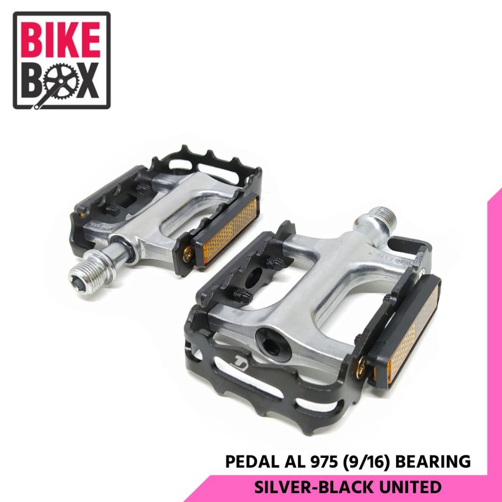 ALLOY PEDAL 975 (9/16) BEARING SILVER-BLACK UNITED