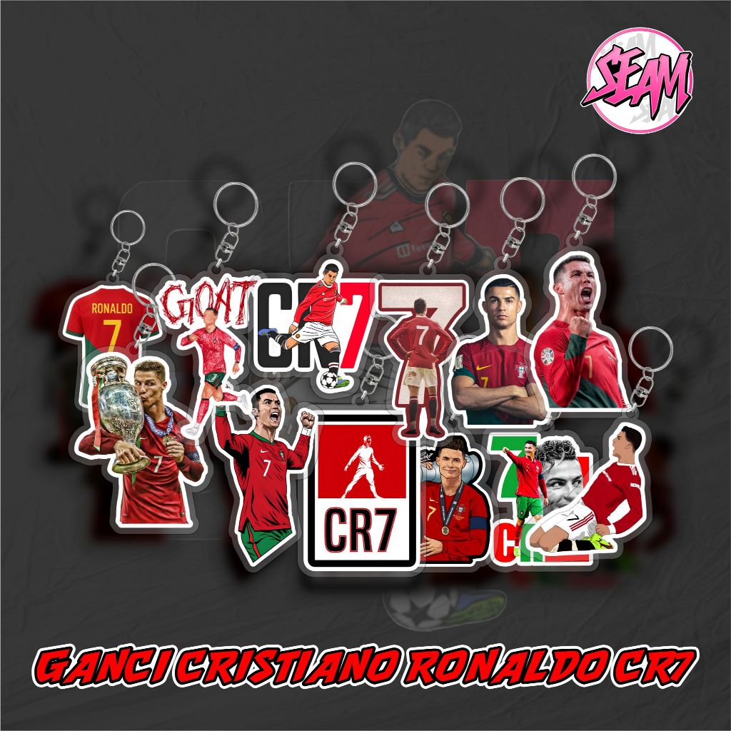 CR7 KEYCHAIN CRISTIANO RONALDO COOL ใหม่ล่าสุด VIRAL CR7 GOAT CRISTIANO RONALDO KEYCHAIN LATED KEYCH
