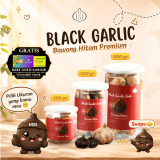HSD Black Garlic Solo Bawang Hitam Tunggal Premium BPOM Halal Fermentasi 90 Hari