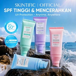 SKINTIFIC UV Shield SPF50+ Sunscreen Wajah PA++++|Acne Oil Control Matte Fit/ Bright Fit/5X Ceramide Serum/Light Serum Brightening/All Day Light Mist|Cepat Menyerap Fast-Absorbing Melembapkan Sunblock tinted Sunscreen Spray sanscreen sunblock badan