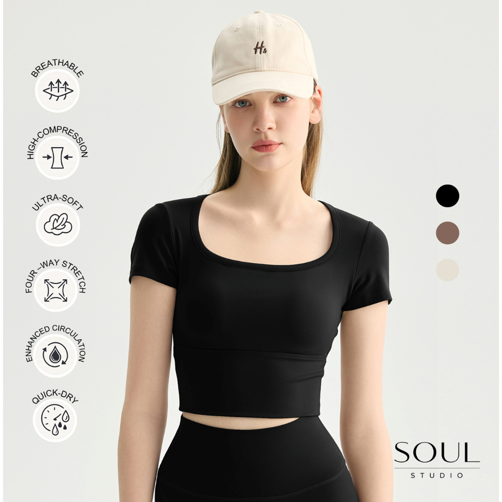 Soul Studio Geneva Active Top สําหรับ Padel Tennis โยคะกอล์ฟพิลาทิสแบดมินตันวิ่งกีฬา