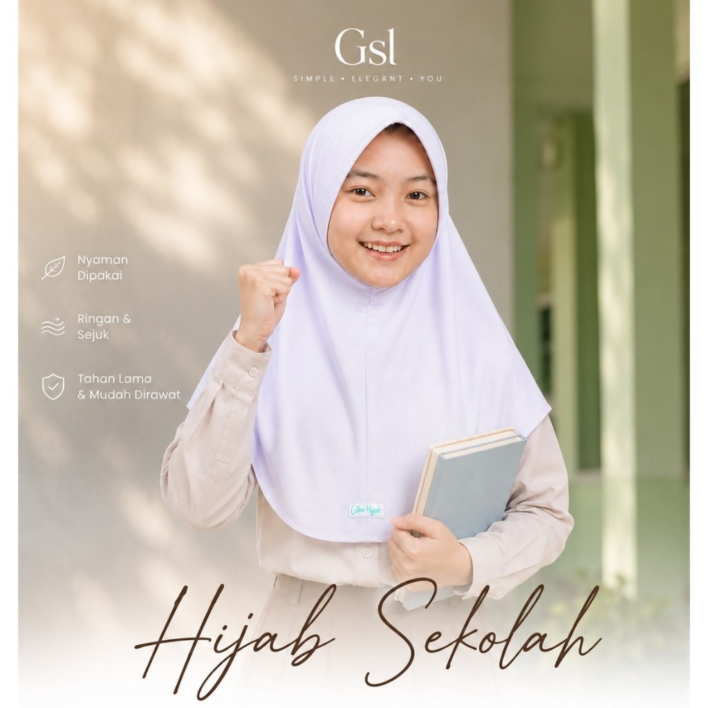 LIKEHIJAB - 64 School Childrens Penguin School Hijab Childrens School Hijab Bergo Sport Jersey Premi