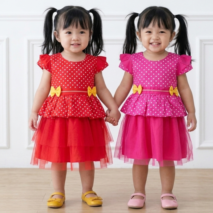 KATUN Two Mix - เสื้อผ้าเด็กผู้หญิงผ้าฝ้ายวัสดุ Onde Pattern 2916