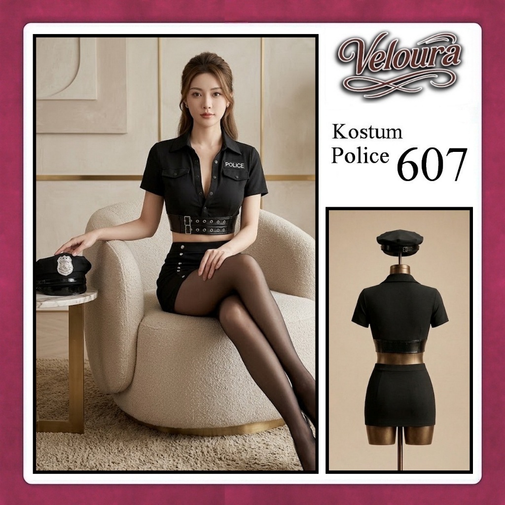 Veloura ชุดชั้นในเซ็กซี่ - ชุดนอนคอสเพลย์เครื่องแต่งกาย - ตํารวจ 607