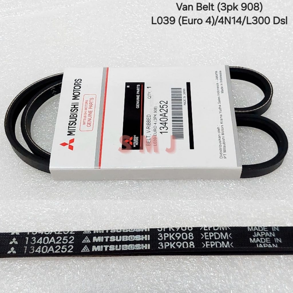 Van Belt Fan Belt 3PK 908 L039 Euro 4 / 4N14 / L300 Diesel 1340A252 แท้