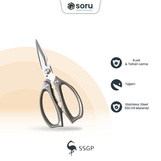 SORU - Gunting Dapur Serbaguna Potong Daging Tulang Stainless - SSGP