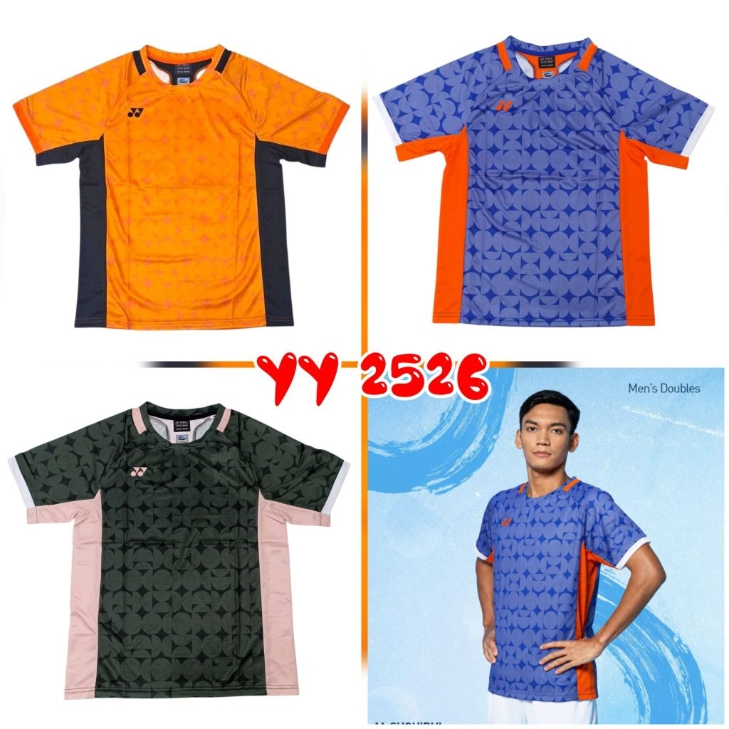 YY 2526 เสื้อแบดมินตันผู้ชายนําเข้า Go Sport Dry Fit การพิมพ์โพลีเอสเตอร์ แฟชั่น - หุ้นเครื่องแบบโดย