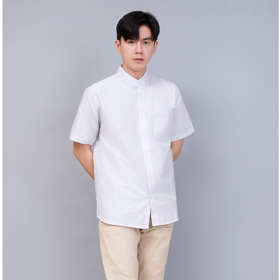KEMEJA KATUN เสื้อเชิ้ตแขนสั้นธรรมดาคอปกเซี่ยงไฮ้ วัสดุผ้าฝ้าย เสื้อเชิ้ต Kemko PKL Koko แบบเรียบง่า