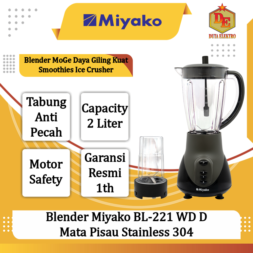 เครื่องปั่น MATA Miyako BL-221 WD D - ใบมีดสแตนเลส 304
