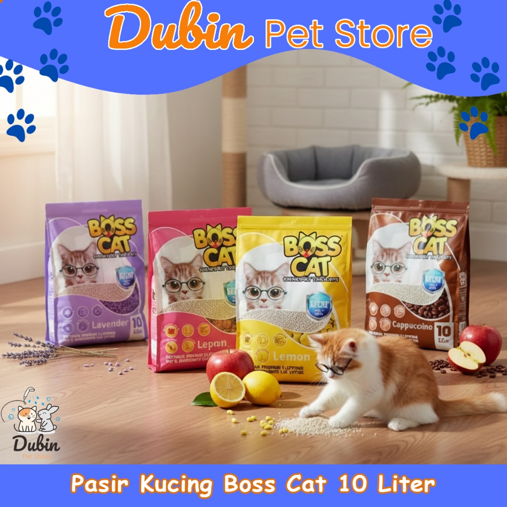 CARGO-BOSSCAT ทรายแมว 10L - ทรายหอม 10 ลิตร - ทรายแมว Bosscat 10 ลิตร - ทรายแมวจับตัวเป็นก้อน 10 ลิต