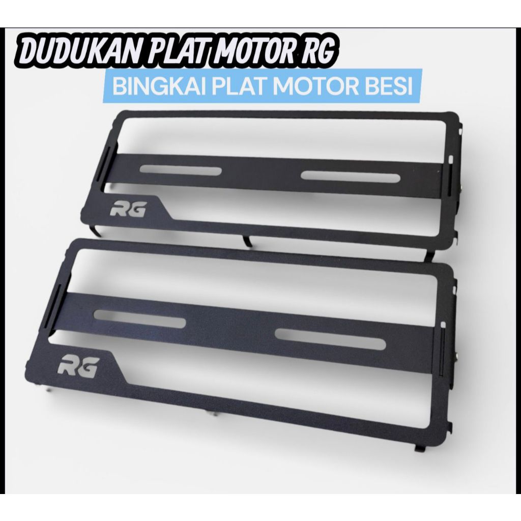 RG Original Black Matte กรอบป้ายทะเบียนรถจักรยานยนต์ RG Lmv Racing