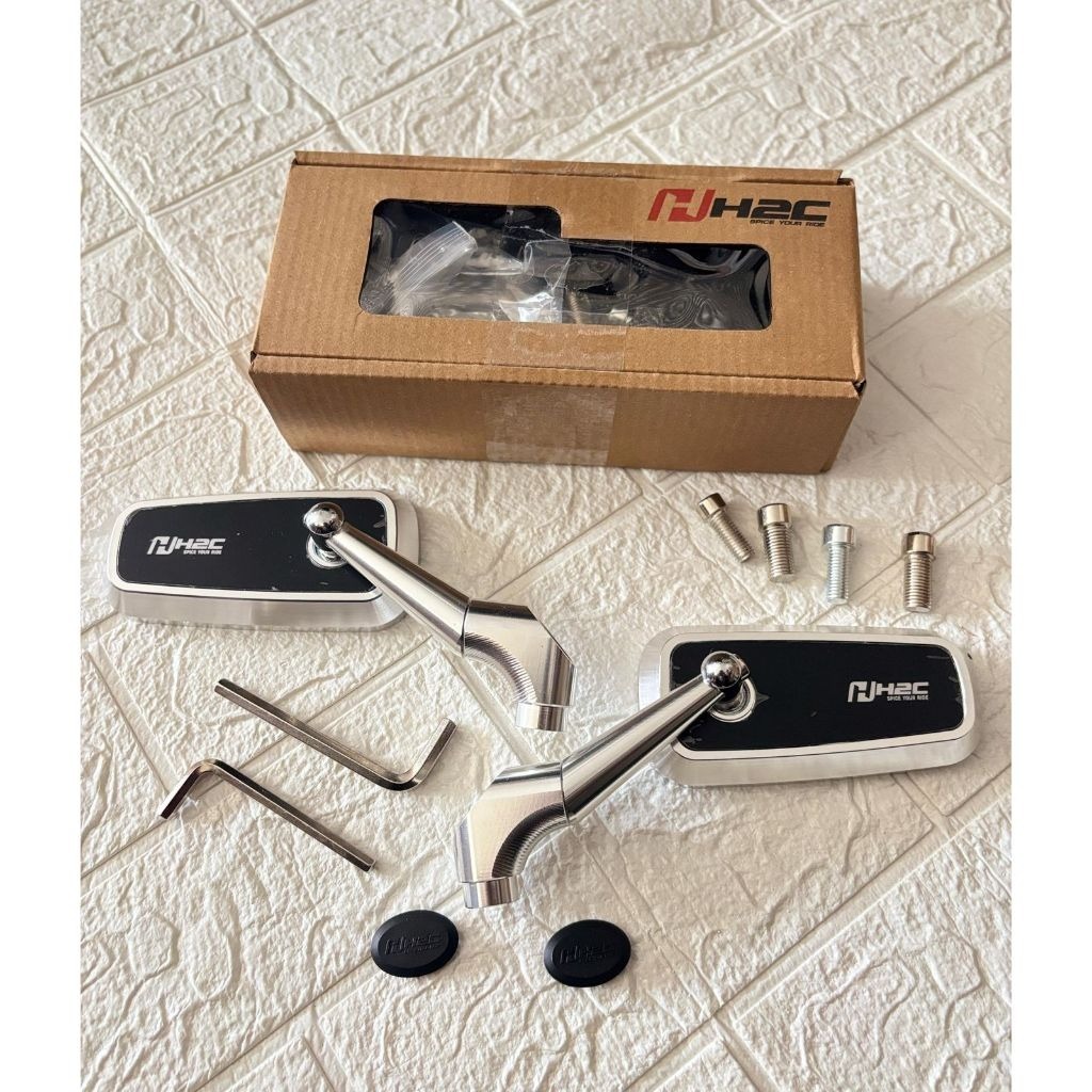H2C อะคริลิคแบนวันกีฬา Universal Honda CB GL Vario PCX Original H2c Chrome Silver Mirror