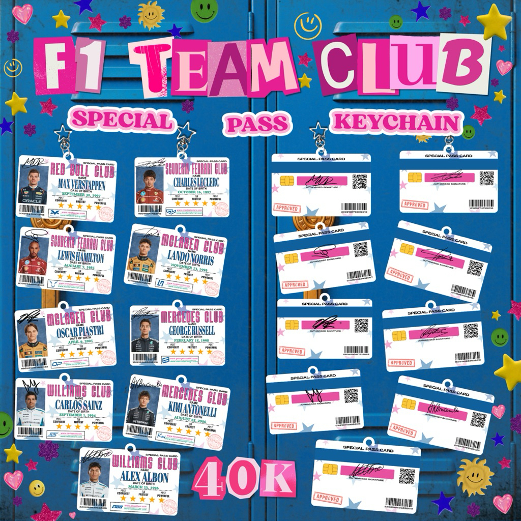 [MADE BY ORDER] พวงกุญแจทีมสโมสร f1 special pass