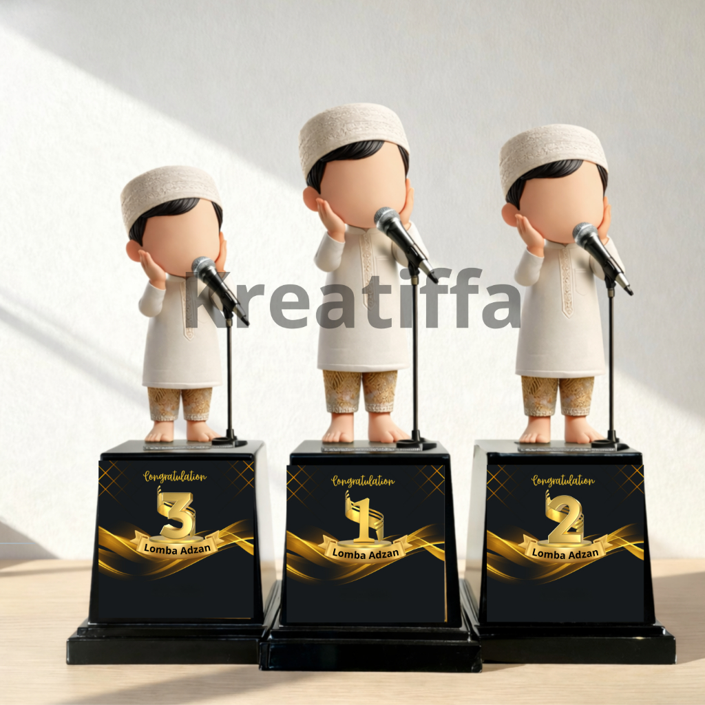 Unique Premium Acrylic FACELESS adzan Competition Cup สําหรับเด็กมุสลิม