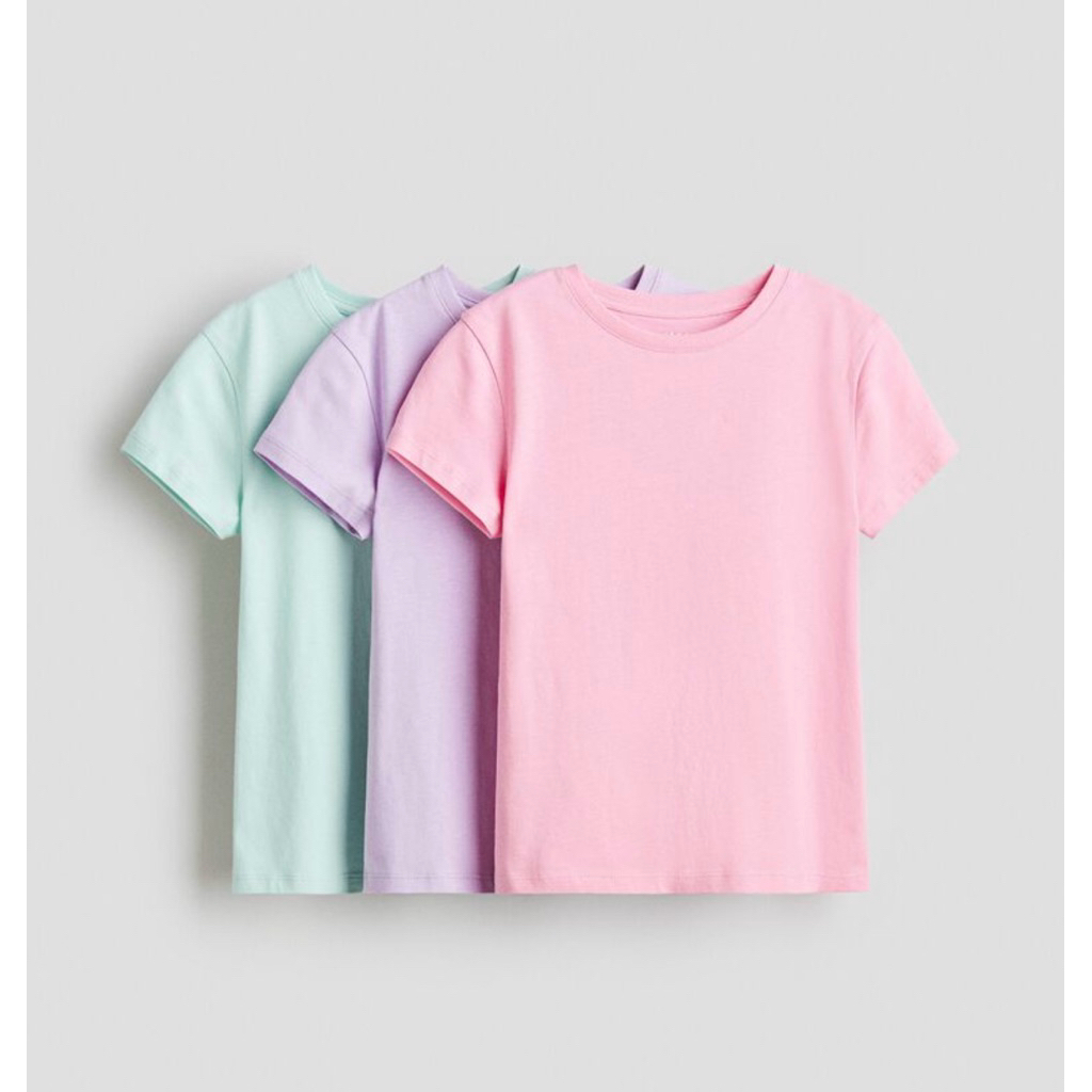 KATUN H&M เสื้อยืดผ้าฝ้าย 3 แพ็ค ไซส์ 8-10y