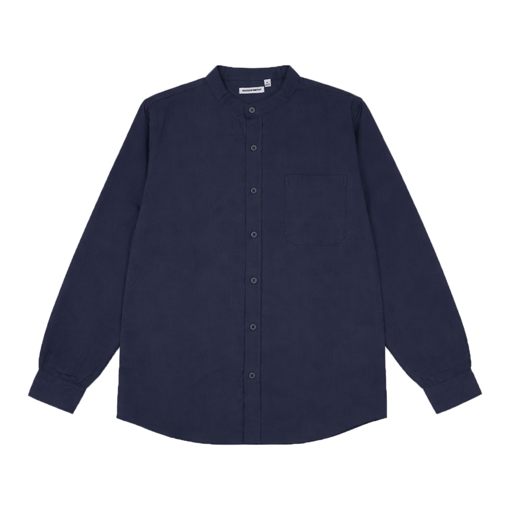 เสื้อเชิ้ตผู้ชาย KEMEJA House of Smith - คอปก LS Navy 2 - เสื้อเชิ้ตยาว