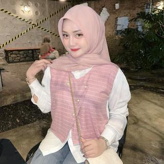 Mella Blouse Baju Semi Vest Knit Korean Style Setelan Perempuan Korea Outfit Aesthetic Cewek Atasan Katun