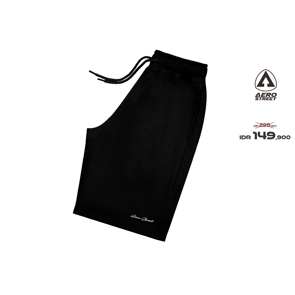 Aerostreet Jogger Shorts Madava กางเกงจ็อกเกอร์สีดํา EBAAA