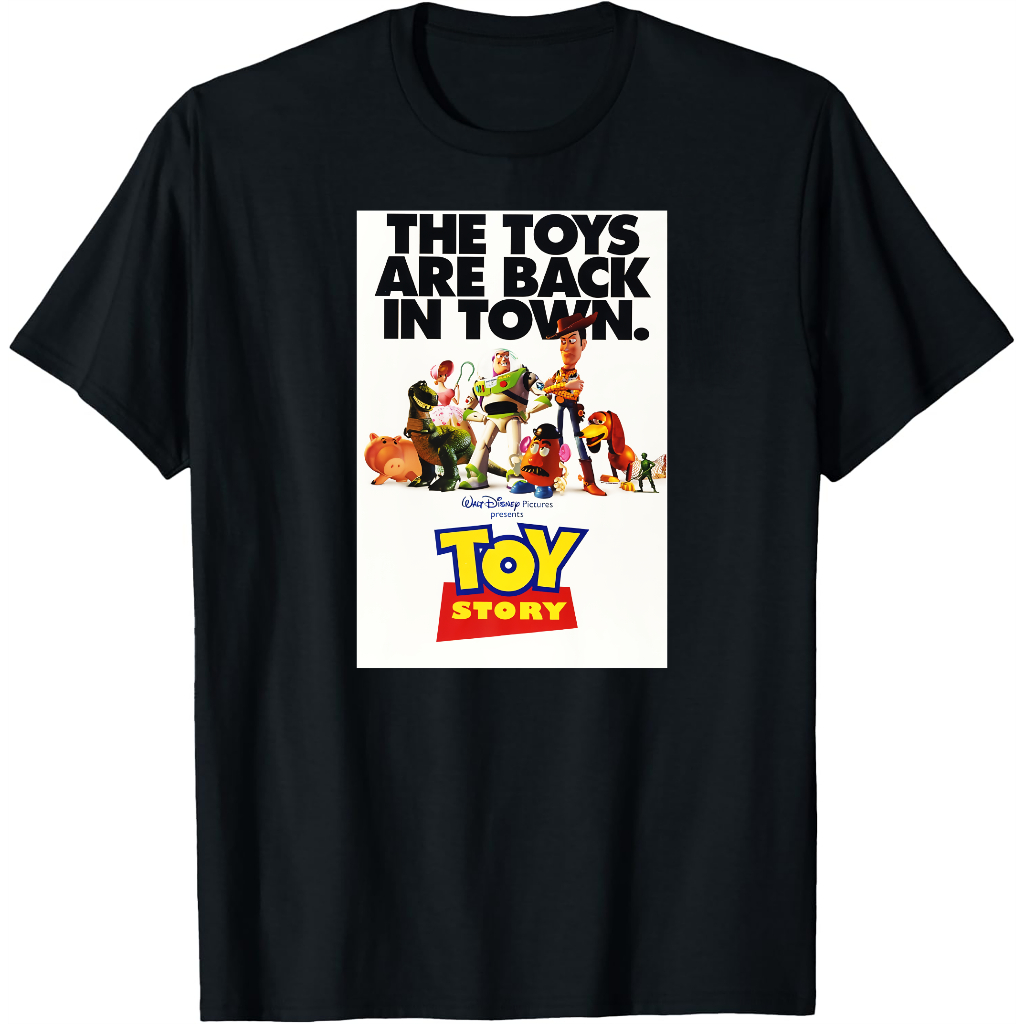 Toy Story Toys Are Back In Town โปสเตอร์เสื้อยืดพรีเมี่ยม – Vintage 90s Retro เสื้อสําหรับผู้ชายและผ