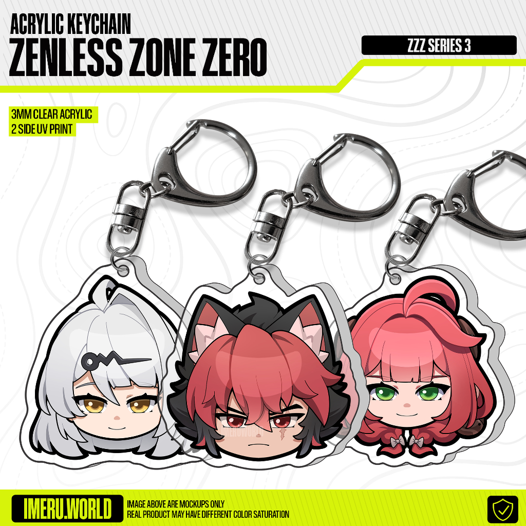 อะนิเมะอะคริลิคพวงกุญแจหัวไอคอน Zenless Zone Zero Series 3 Manato Yidhari Yixuan Fanmerch โดย IMERU 