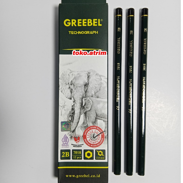 (โหล 1 โหล) ดินสอ Greebel 2B | ดินสอกด Greebel 7018 | ของแท้ของแท้