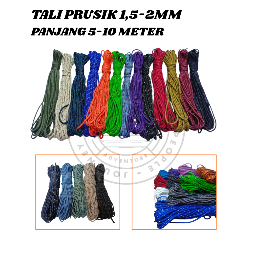 Prusik Rope 1.5mm 2mm Mountain Bracelet Rope 5 10 เมตร สี Motif