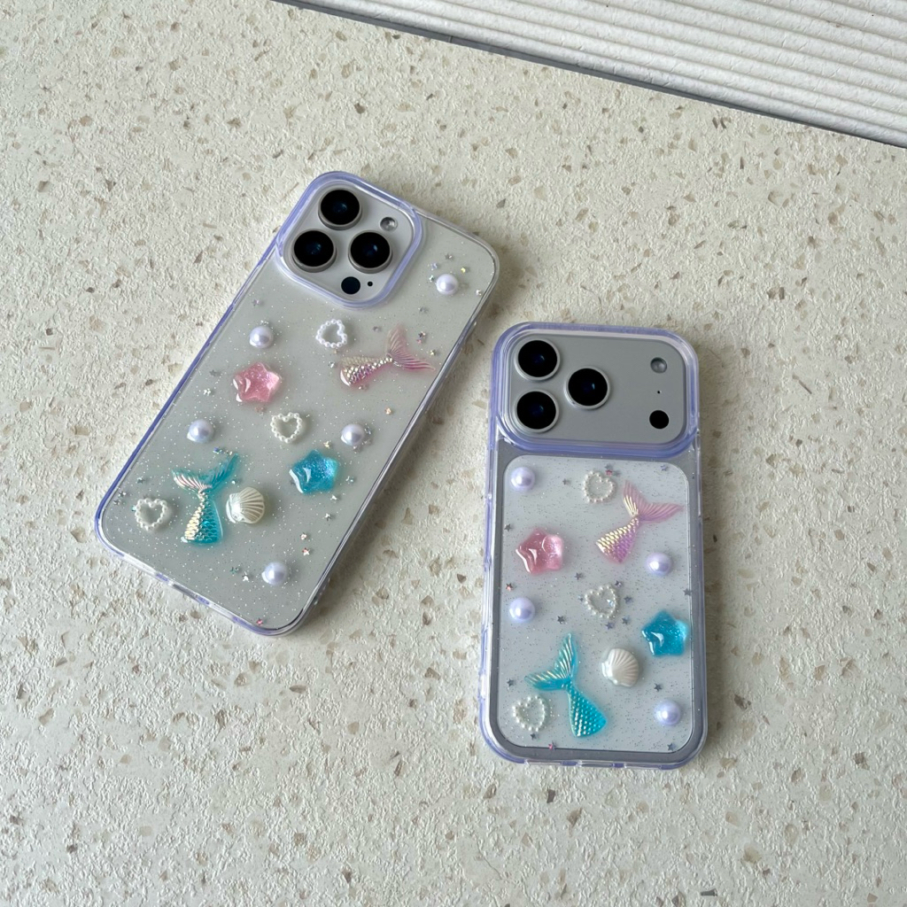 MERMAID PEARL 3D CASE สําหรับ IPHONE 13 - 17 PROMAX