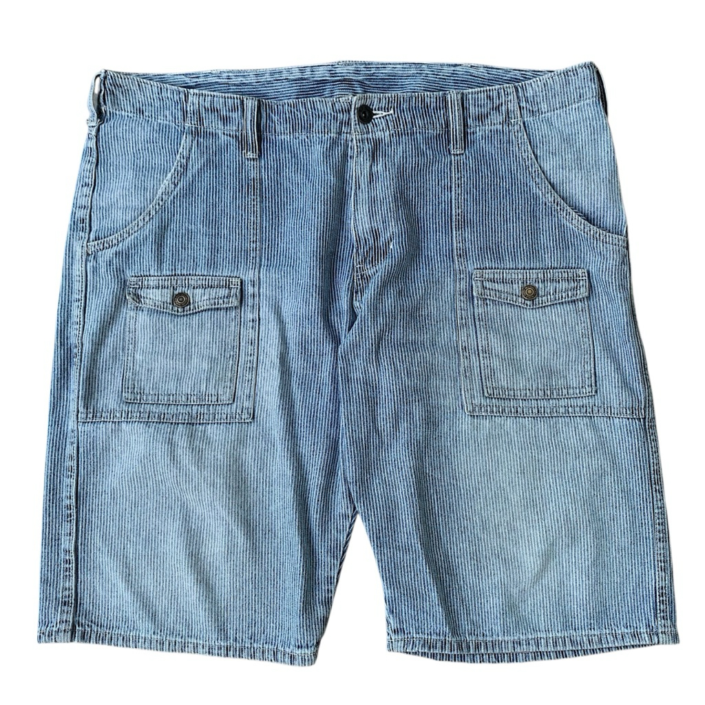 GU Un1qlo Hickory Stripe Wabash Jeans Short Pants Jorts