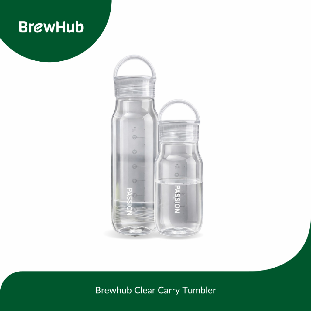 Brewhub Clear Carry Tumbler - ขวดน้ําดื่มใสอะคริลิคพร้อมที่จับสุนทรียศาสตร์