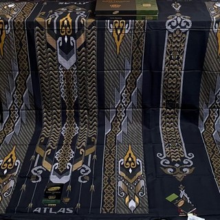 Sarung Atlas Super Premium 925 Gold Motif A9-MJA Full Songket Terbaru Supported By BHS