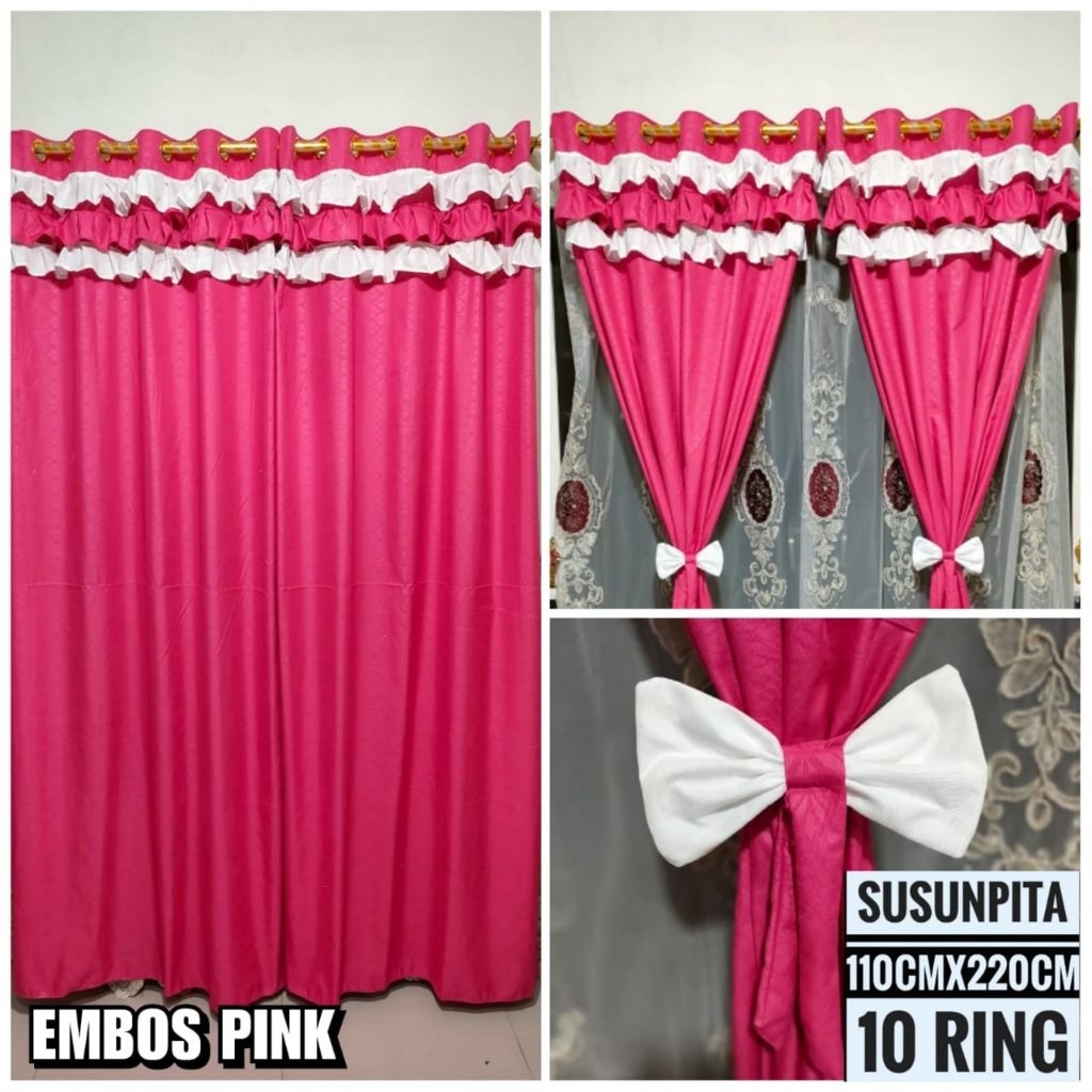 RANDOM MOTIF RIBBON STACKING CURTAINS / STACKING CURTAINS / RING CURTAINS / WINDOW CURTAINS