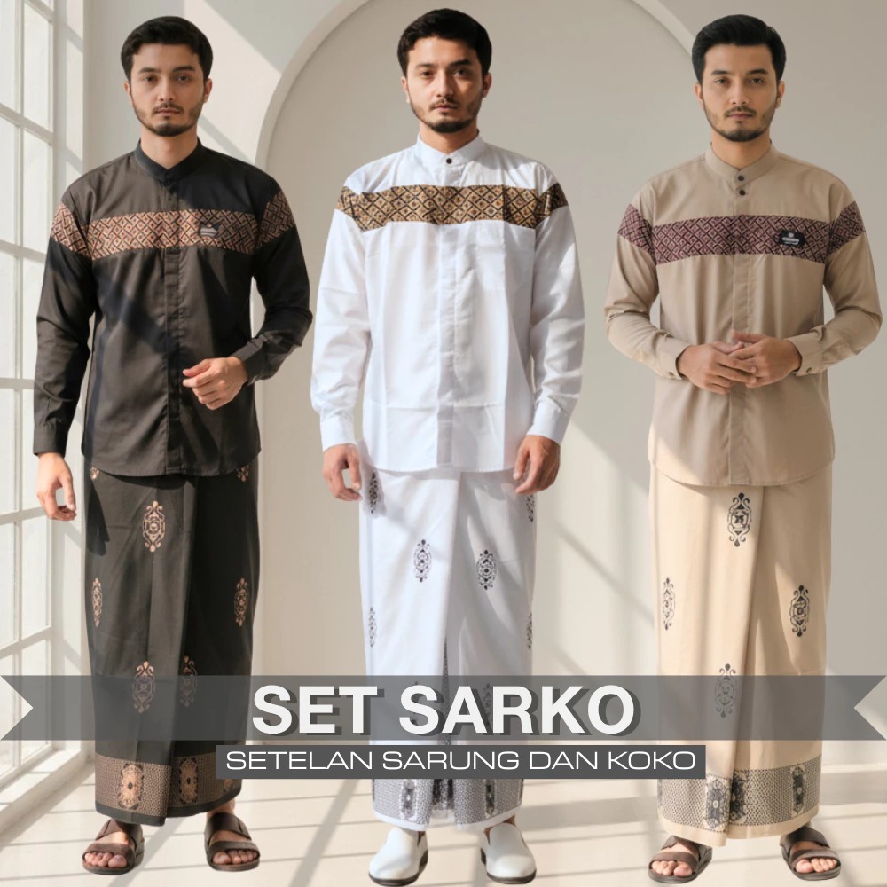 KATUN Sarko Sarong & Koko Kobata Set, เสื้อผ้ามุสลิมผู้ชาย, วัสดุผ้าฝ้ายที่สะดวกสบาย