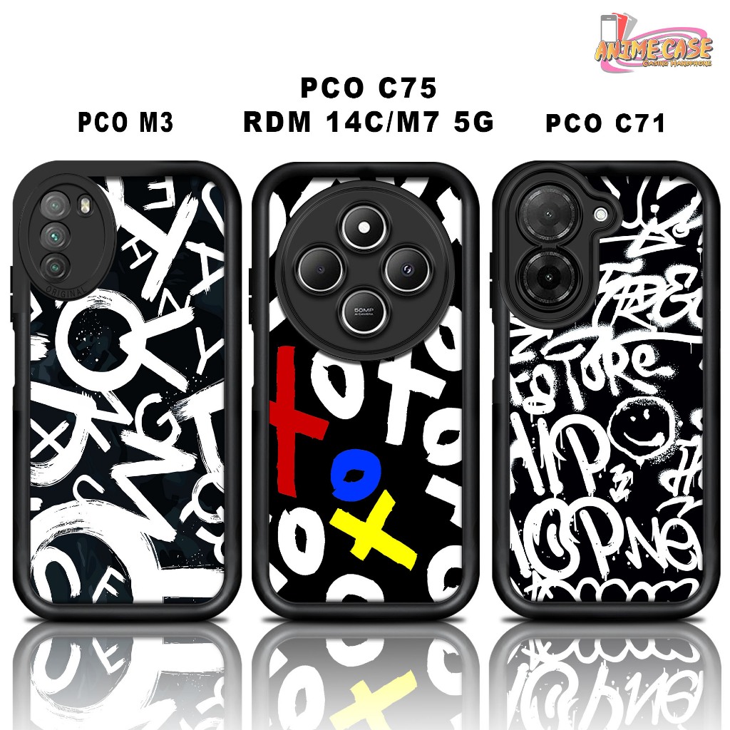 Softcase glossy POCO M3 C75 REDMI 14C M7 5G C71 Casing Case Hp Silicone Camera Protector FONT