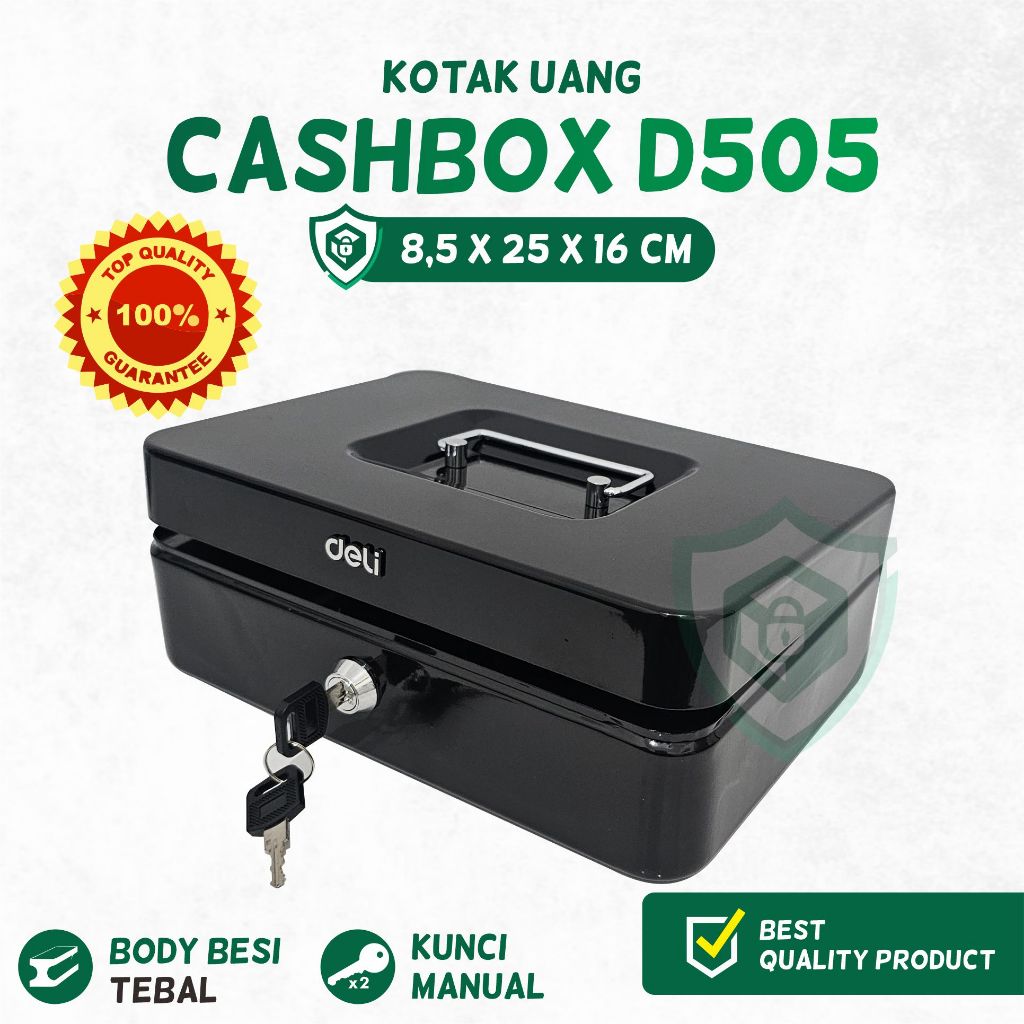 Cashbox D505 Mini Safe with Lock 8.5 x 25 x 16