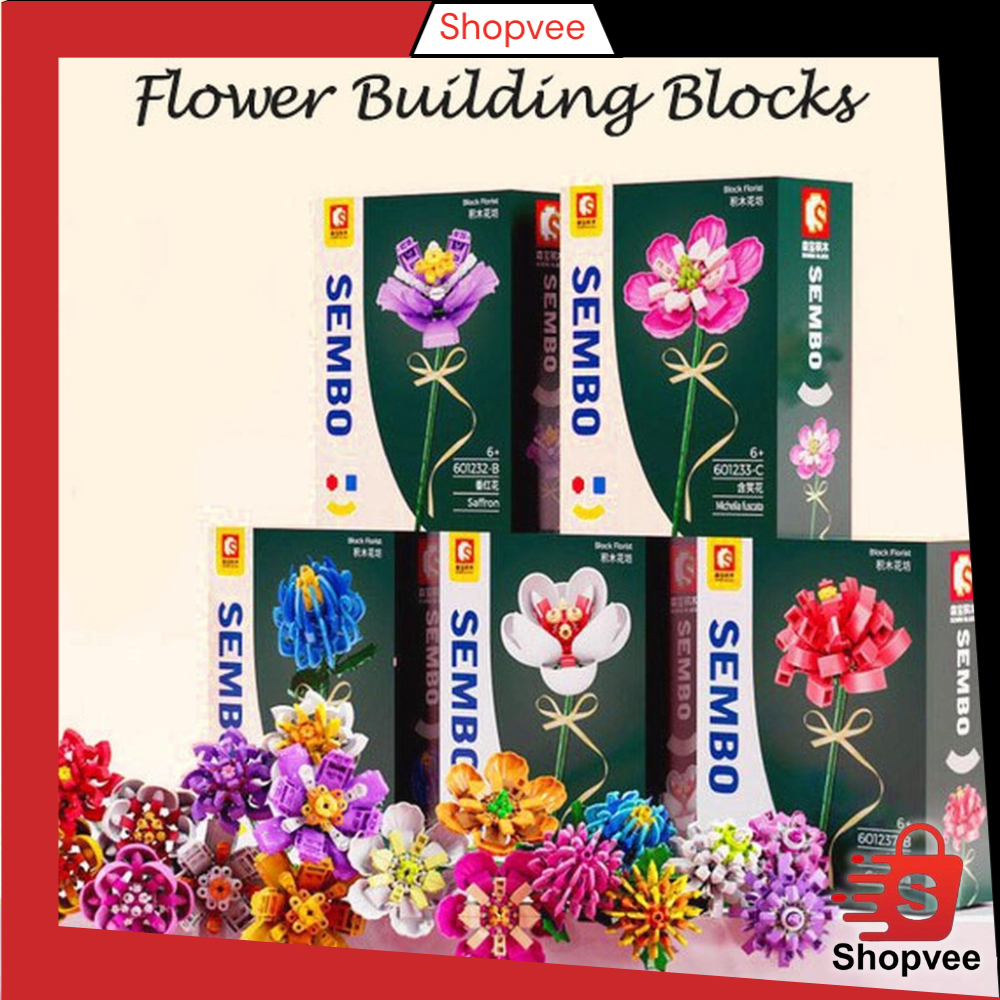 Shopvee Sembo Flower Building Blocks Flower Childrens Gift - Toy Puzzle Y8093