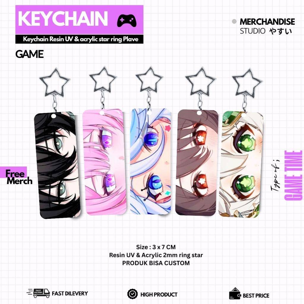 GANTUNGAN YMS5 - [ KEYCHAIN ] AESTHETIC ACRYLIC KEYCHAIN GAME 2 STAGE CHARACTER KEYCHAIN LOVE AND DE