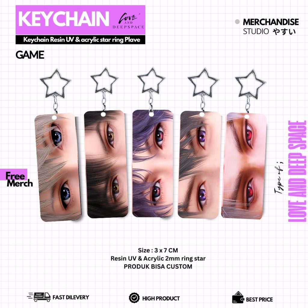GANTUNGAN YMS6 - [ KEYCHAIN ] AESTHETIC ACRYLIC KEYCHAIN GAME 2 STAGE CHARACTER KEYCHAIN LOVE AND DE