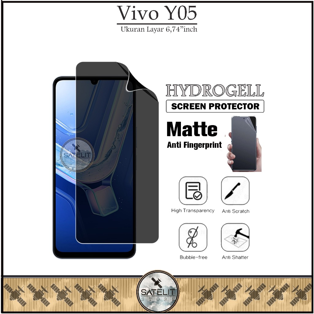 LAYAR Hydrogel Matte Vivo Y05 YO4 Anti-Scratch Hydrogel เต็มจอ