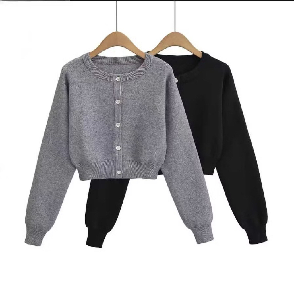 MILLEA CROP TOP CARDIGAN (B136) MODERN CROP TOP CARDIGAN - FLEECE OUTER SWETER