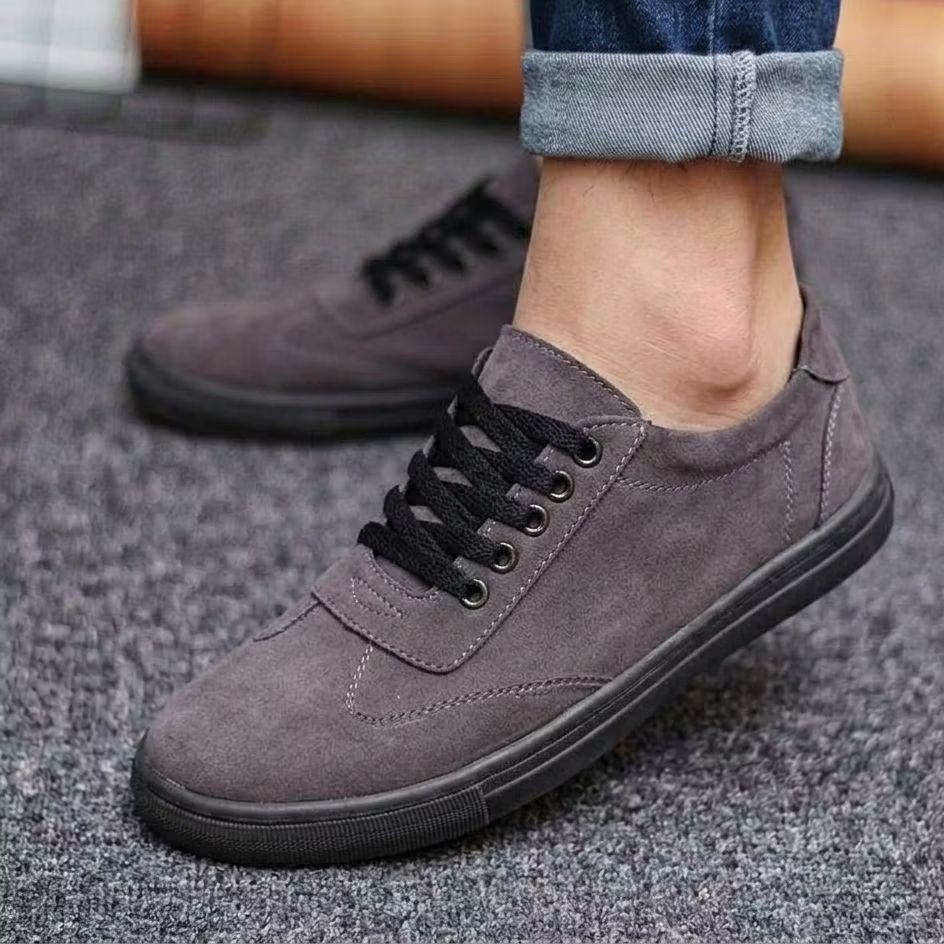 รองเท้าผ้าใบหนังกลับผู้ชาย OSBORN สีเทา