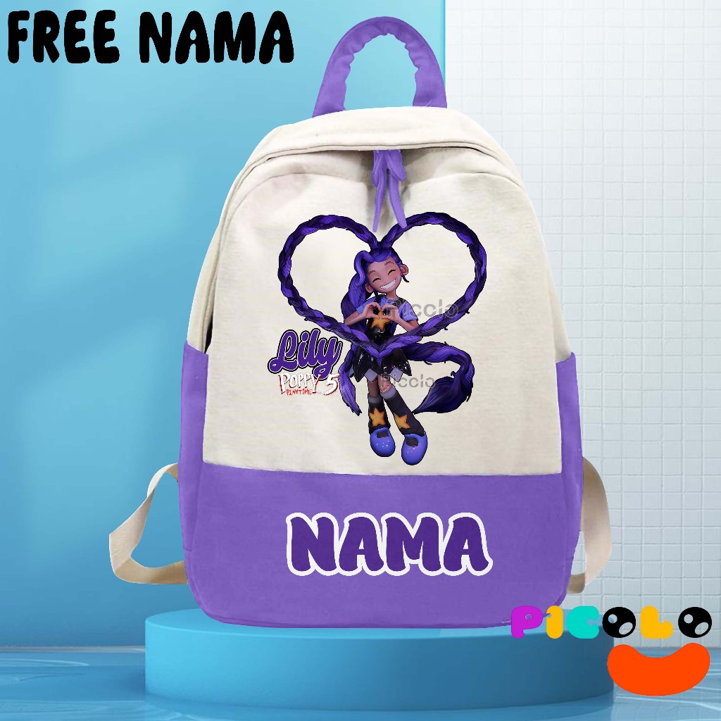 (ฟรีชื่อ) กระเป๋าเป้สะพายหลังสําหรับ KINDERGARTEN-ELEMENTARY SCHOOL CHILDREN WITH LILY POPPY PLAYTIME CHAPTER 5 CHARACTER MOTIF ใหม่ล่าสุด UNISEX