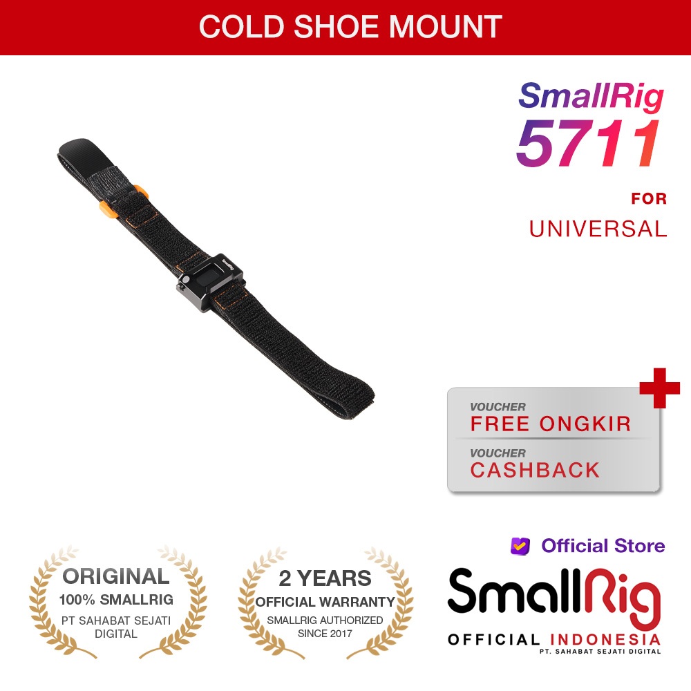 SmallRig Cold Shoe Mount with Hook and Loop Strap 5711