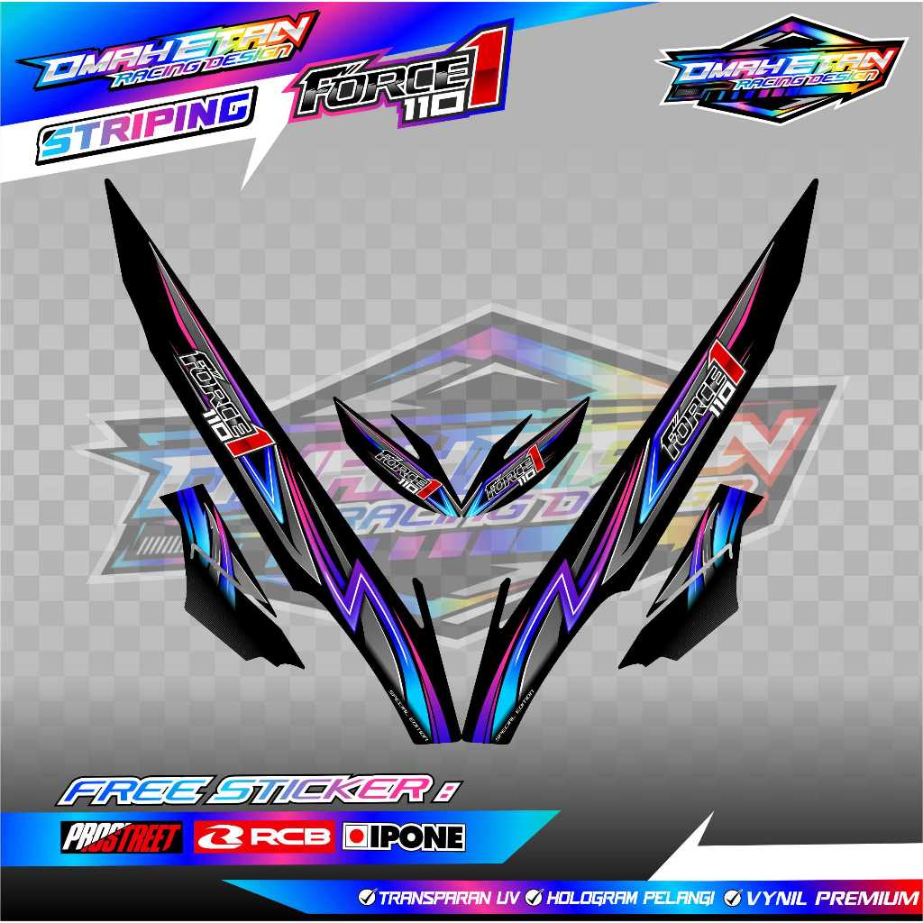 YAMAHA FORCE ONE 110 VARIATION STRIPING / YAMAHA FORCE 1 MOTORCYCLE VARIATION STICKER LIST