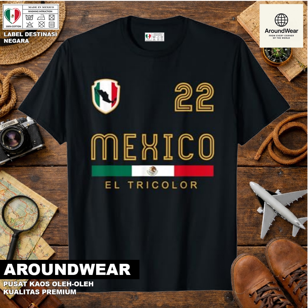 เสื้อยืด MEXICO SOUVENIR 12 พร้อมแท็กอาเซียน MEXICO PREMIUM SOUVENIR MATERIAL ของขวัญ