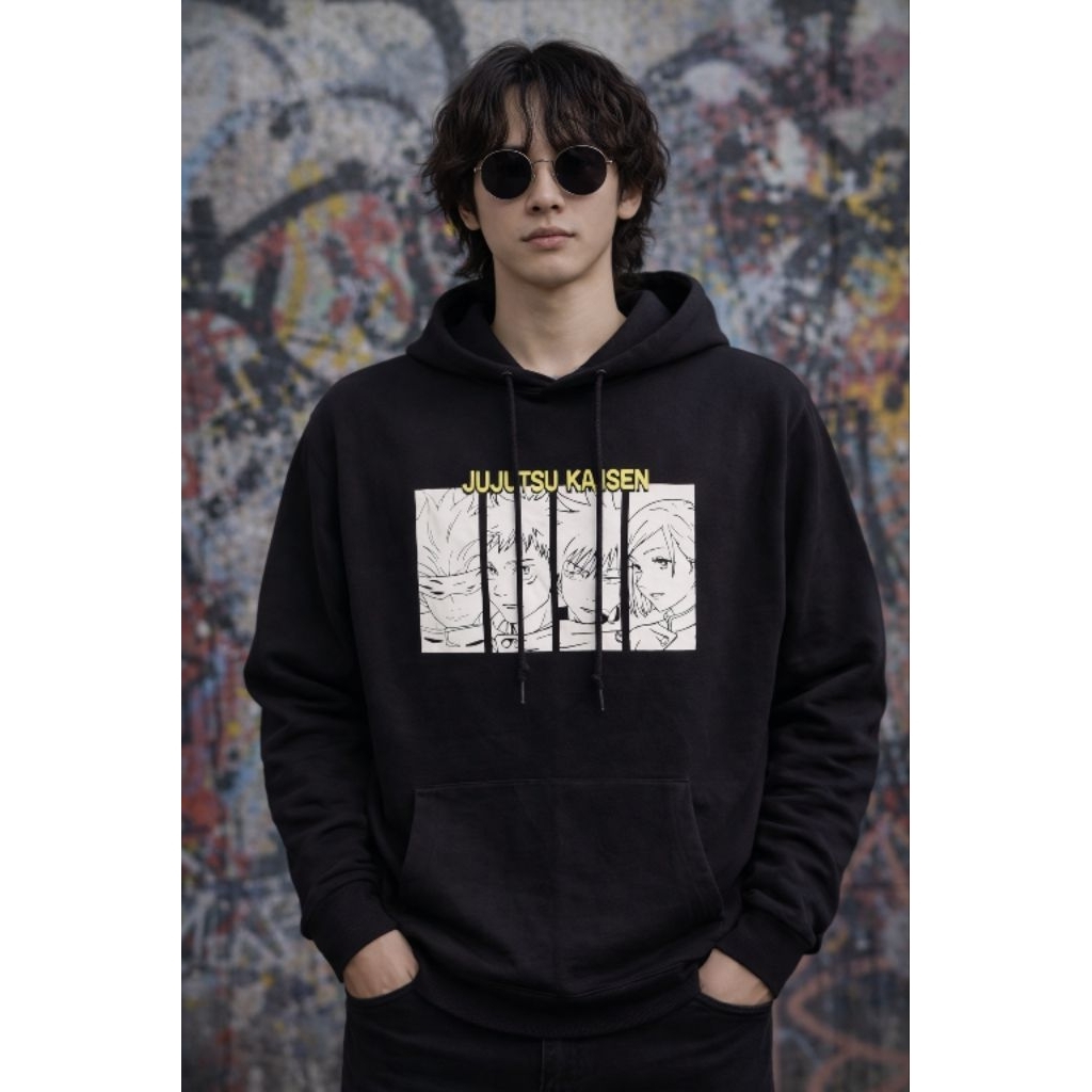 (New one) เสื้อฮู้ดอย่างเป็นทางการ 4N1ME J**TSU K**SEN ไซส์ L fit XL (P73 x L61)