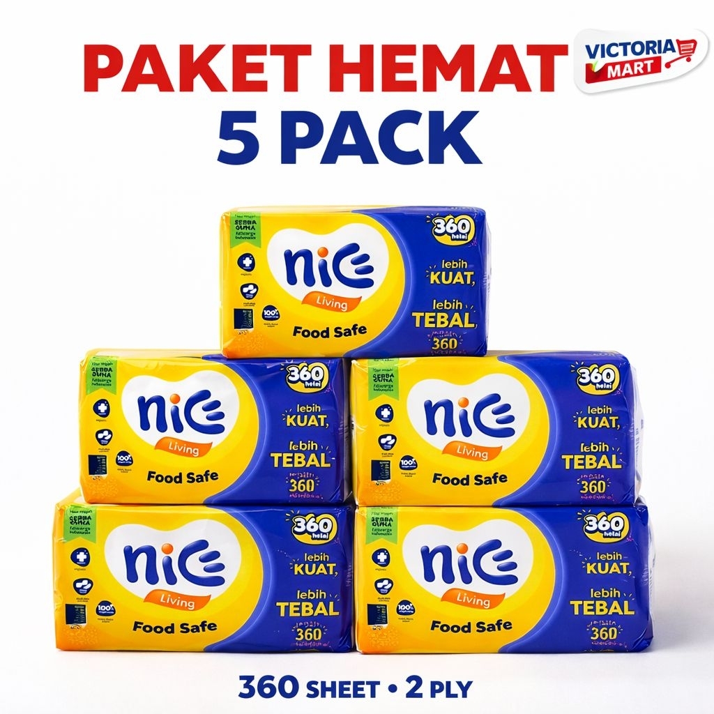 [PACKAGE COTTS 5] NICE Tissue 360 Strands 2 Ply – กระดาษเช็ดหน้า กระดาษเช็ดหน้าเรียบหนา